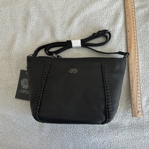 Vince Camuto “Dila” Crossbody – Matte Pebbled Leather (BNWT)-Black - Picture 2 of 6
